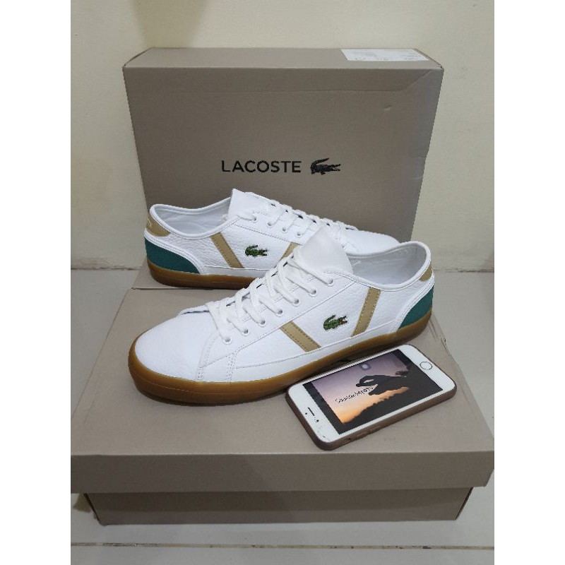 Sepatu Lacoste Sideline 120 3 CMA White Green Gum Original New
