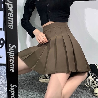 DF RK258 Rok Pendek Mini Korean Women Mini Skirt Pleated Plain Rok Pendek Polos Model Lipat (S-XXL)