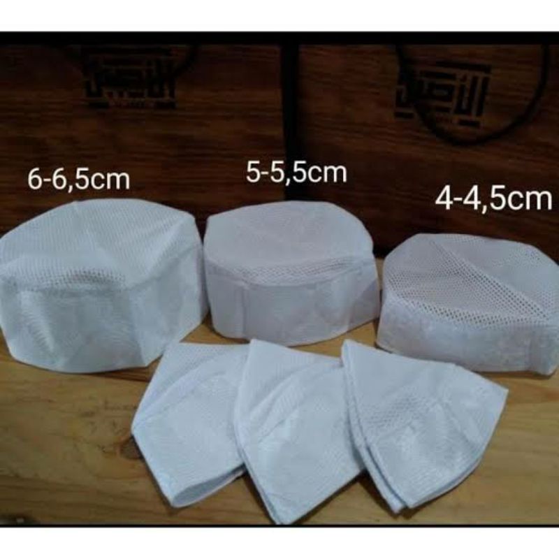 Peci Madinah Full Ac Peci Haji putih Tinggi 6cm