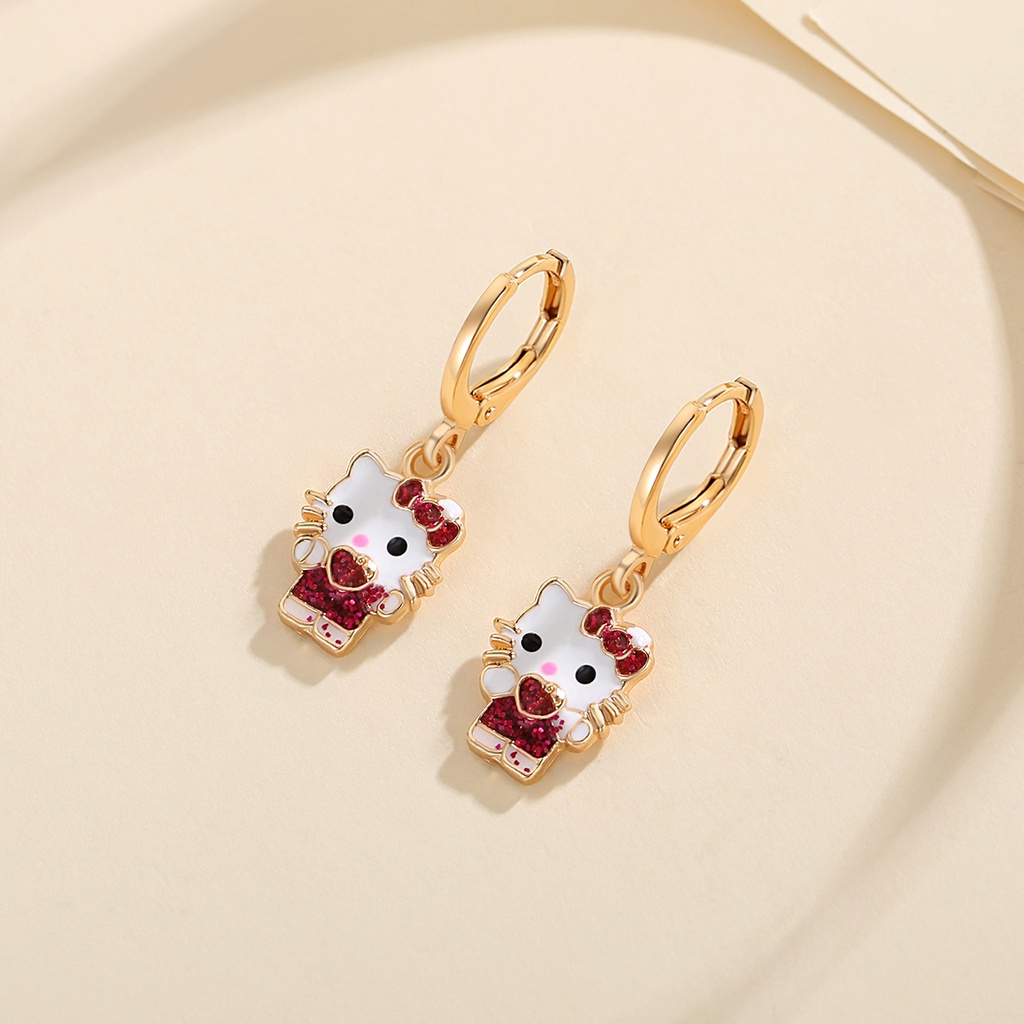 Y531【COD】Hello Kitty Earrings Anak Titanium Stainless Steel Earrings Girls Anting-Anting