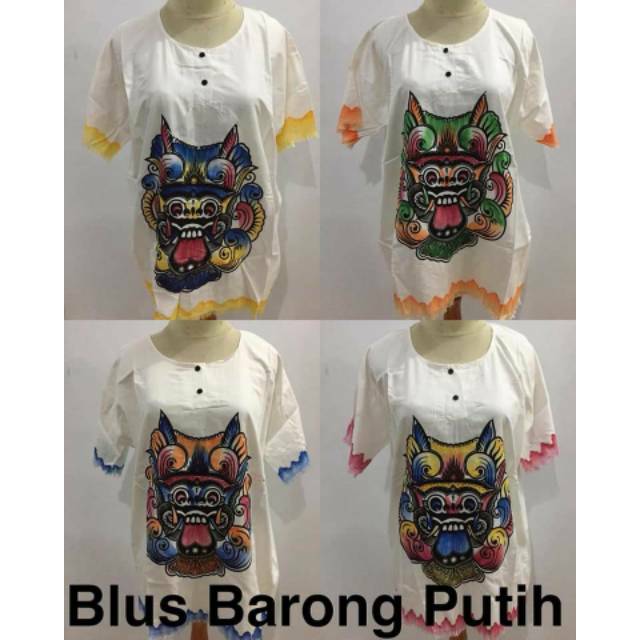 Kaos Cewek Barong Putih Bali