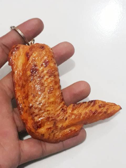 Gantungan kunci ayam goreng sayap ayam jumbo souvenir pernikahan unik dan lucu  YR SOUVENIR BANDUNG-3