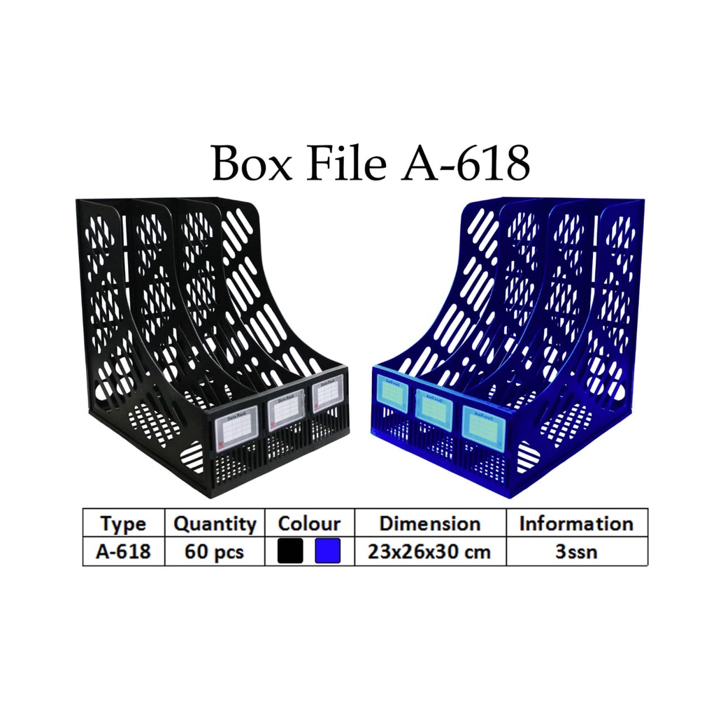 

BOX FILE KERTAS DOKUMEN 3 KOTAK BARIS SUSUN PLASTIK RAKIT BOOK HOLDER MICROTOP