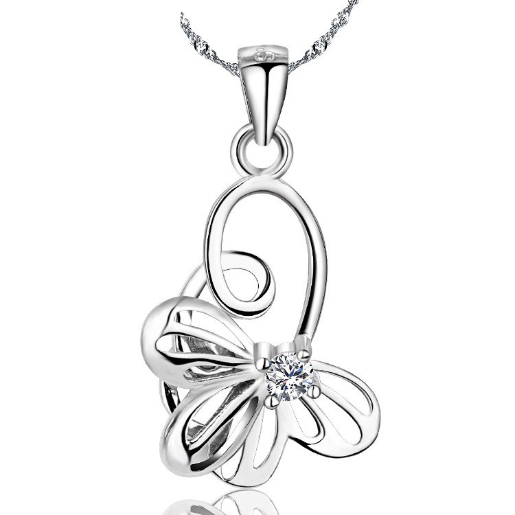 [ SALE ] Kalung Perak Butterfly 925 Sterling Silver Wanita Cewek Korea Unik Asli S925 Cocok Hadiah KS042