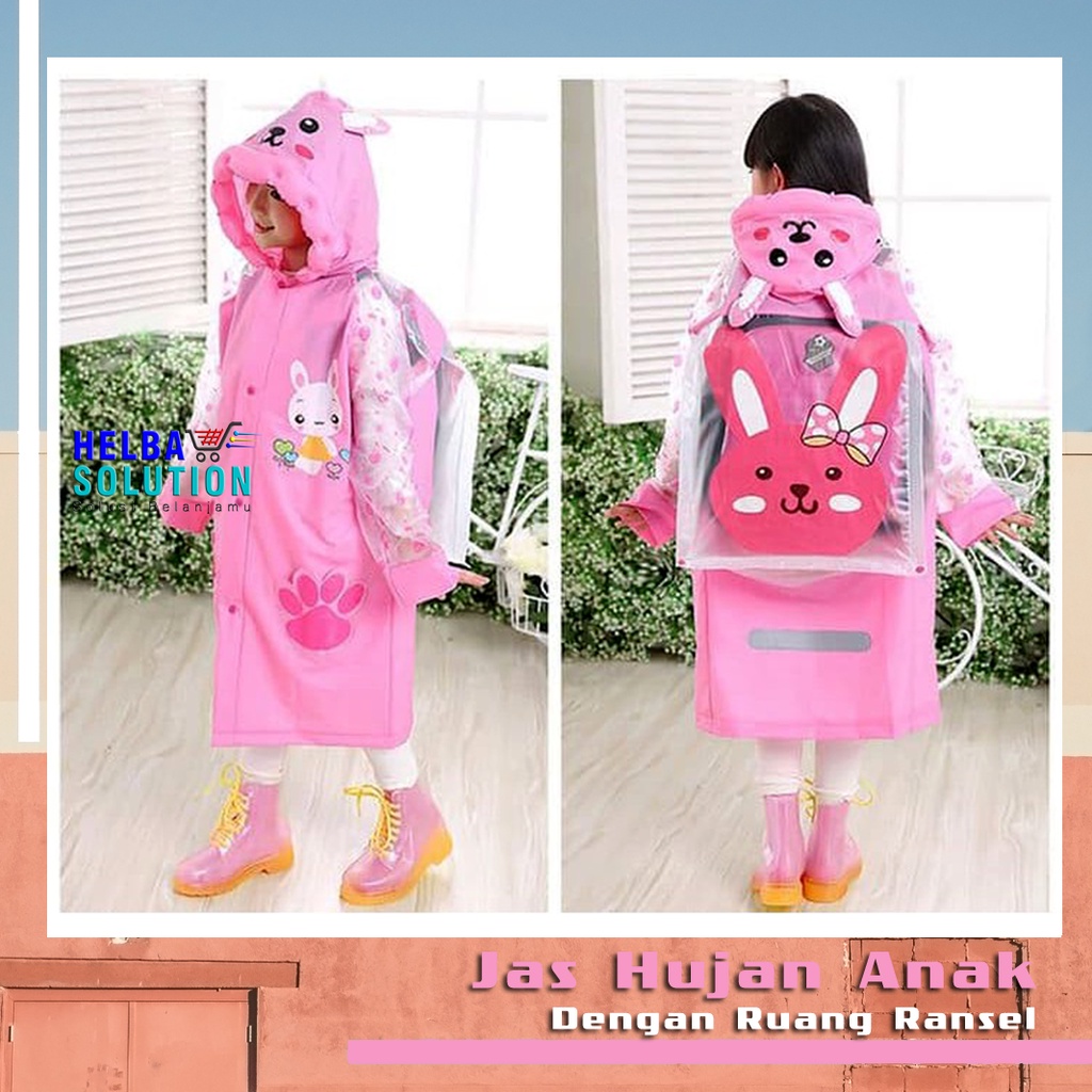 JAS HUJAN KARAKTER Anak Laki Laki Perempuan MANTEL Hujan Ponco Dengan Ruang Ransel Jas Hujan Anak Anak Model Terusan Motif Animal RAIN COAT