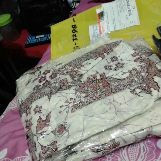 Sarimbit Keluarga/ Family Batik Gamis Wanita Kd Melati Dasar Krem Pink