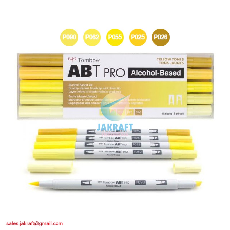 

(5 Pcs) Spidol Kuas Permanent TOMBOW ABT PRO 5 Warna Kuning Yellow Blend Set Dual Brush Pen Maker