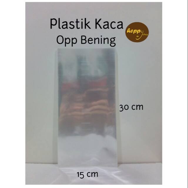 15 cm x 30 cm 10 lembar  Plastik Kaca  OPP Bening  Polos 