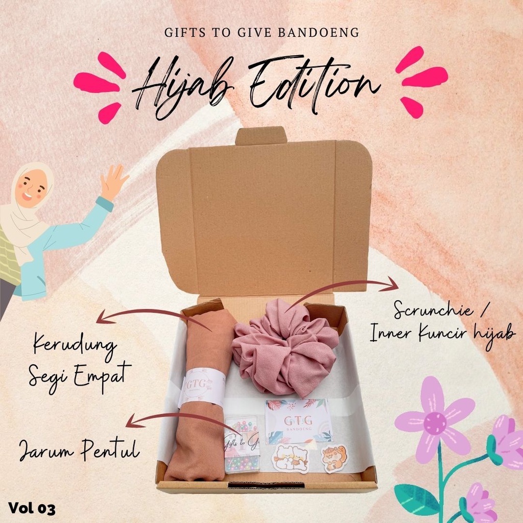 Hampers lebaran idul fitri Hijab Polos Segi Empat Square  / Hadiah / Paket Hijab Bella Square / Jilb