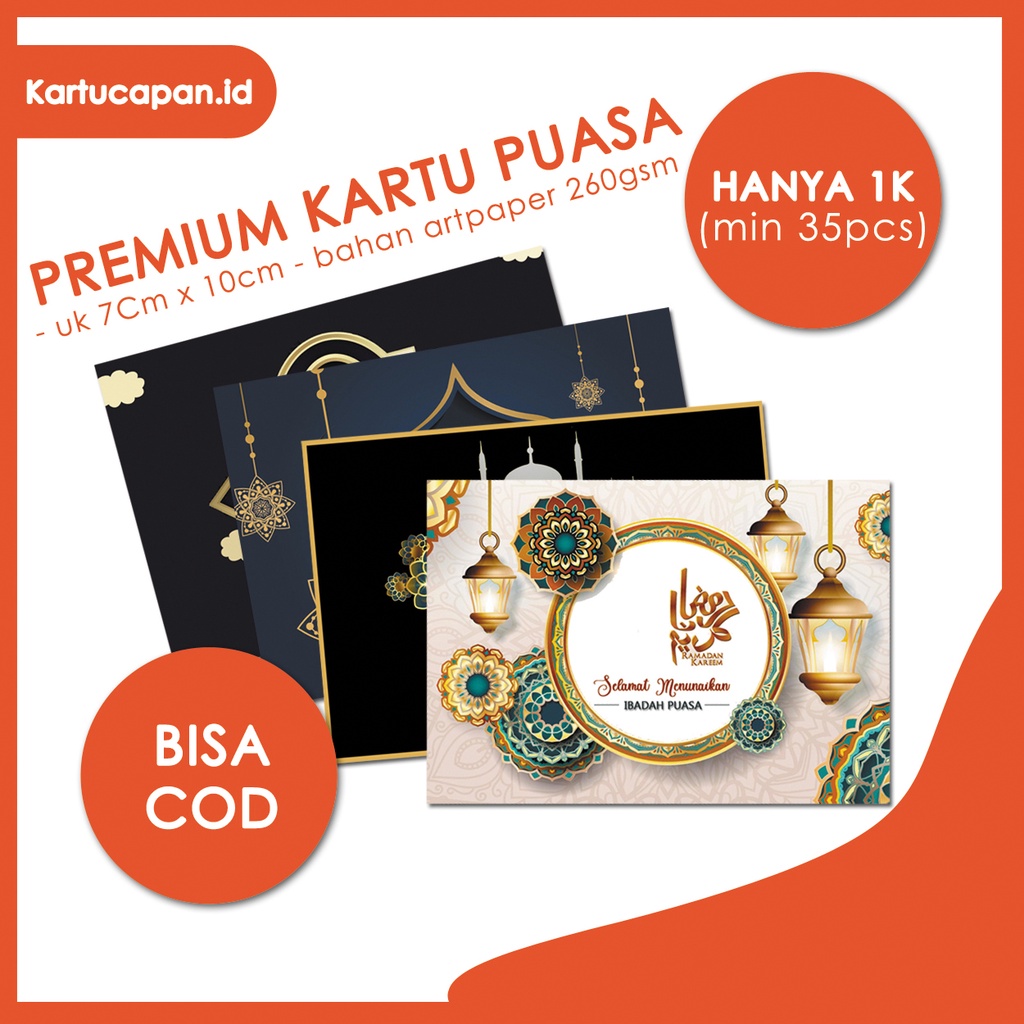 Jual PREMIUM KARTU UCAPAN GREETING CARD ELEGANT IDUL FITRI RAMADHAN