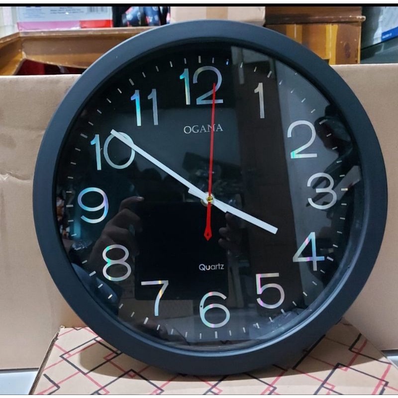 OGANA Jam Dinding Analog Dekorasi Diameter 32Cm 8989