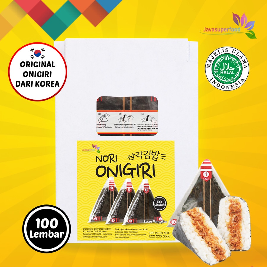 NORI ONIGIRI | Nori Wrapper Khusus Bungkus Nori Triangle / Sushi Nori 100 Lembar