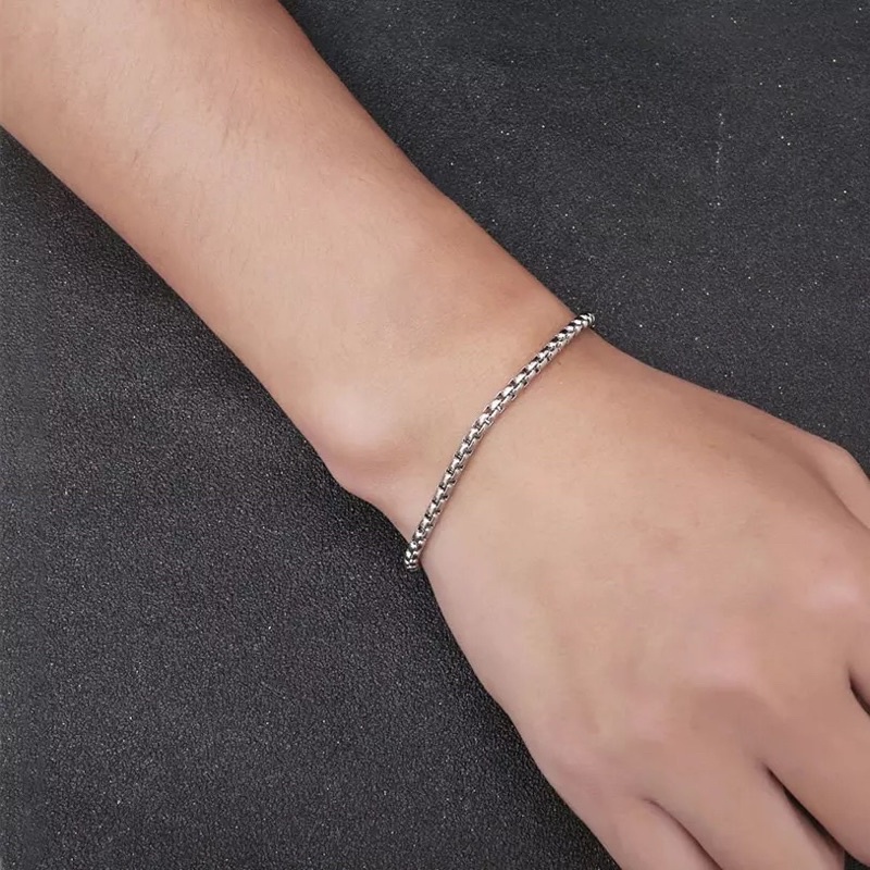 GELANG TANGAN TITANIUM MODEL RANTAI ROLO GELANG TANGAN ANTIKRAT PRIA DAN WANITA MURAH MODEL TERBARU