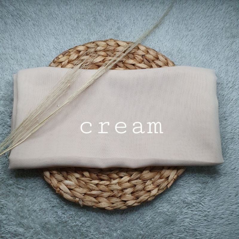 hijab BELLA SQUARE Pollycotton premium-Cream