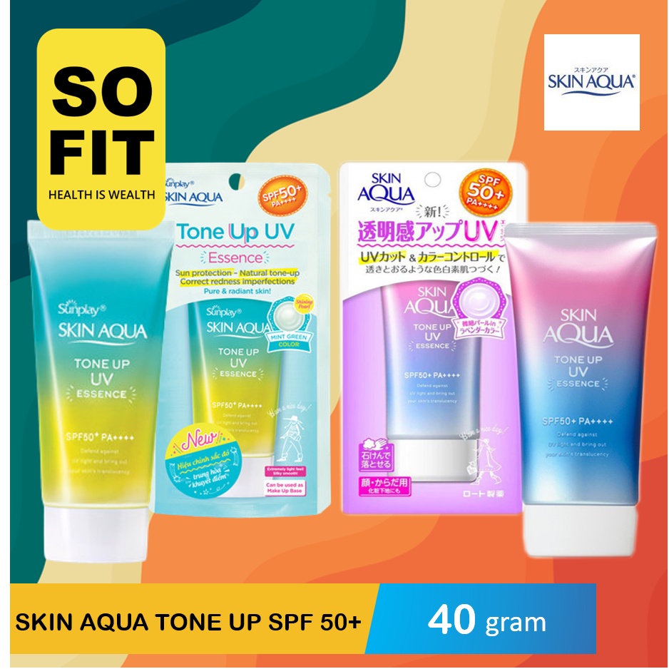 Skin Aqua Tone Up UV Essence 40gr / Sun Screen Wajah / Sun Block / Skin Aqua SunScreen