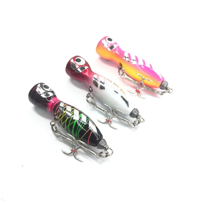 Mini Popper + Treble 3X Strong Umpan Lure 7,8 Gram