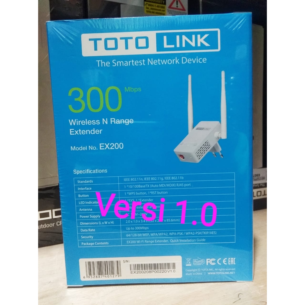 TOTOLINK EX200 Wireless N Range Extender 300Mbps