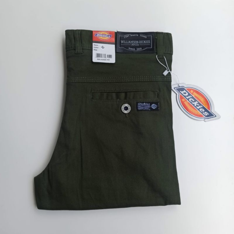 Celana Chinos Dickies Warna Army Full Acc