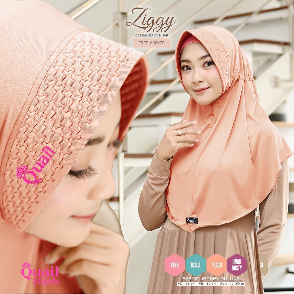 Restock!!Ziggy~Casual Daily Hijab||Hijab Instant Quail Hijab Ori-6