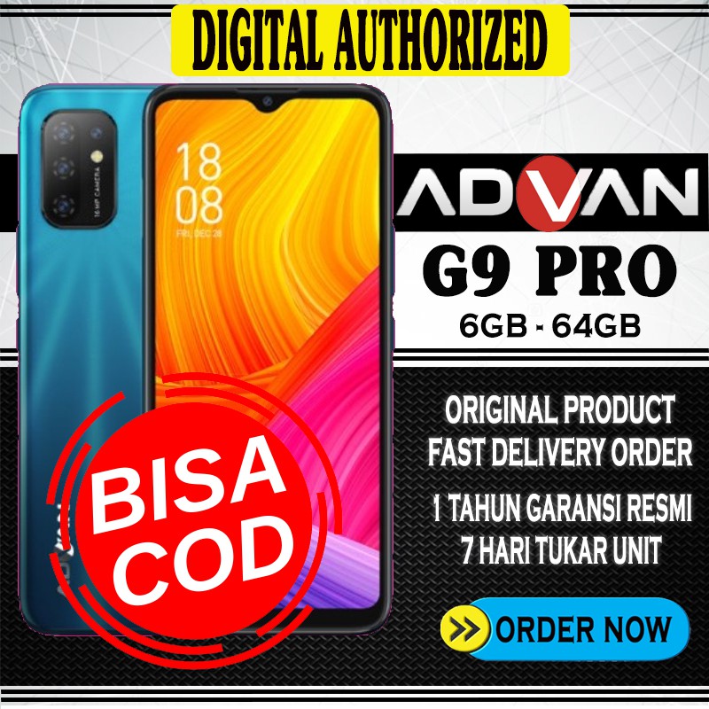 Advan G9 Pro 6/64GB Green Blue Black Hijau Biru Hitam 4K