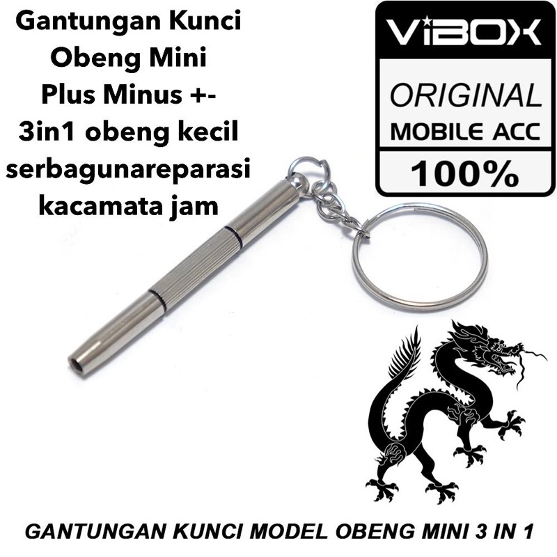 Gantungan Kunci vibox Obeng Plus Minus Mini 3in1 obeng kecil serbaguna obeng reparasi kacamata jam universal