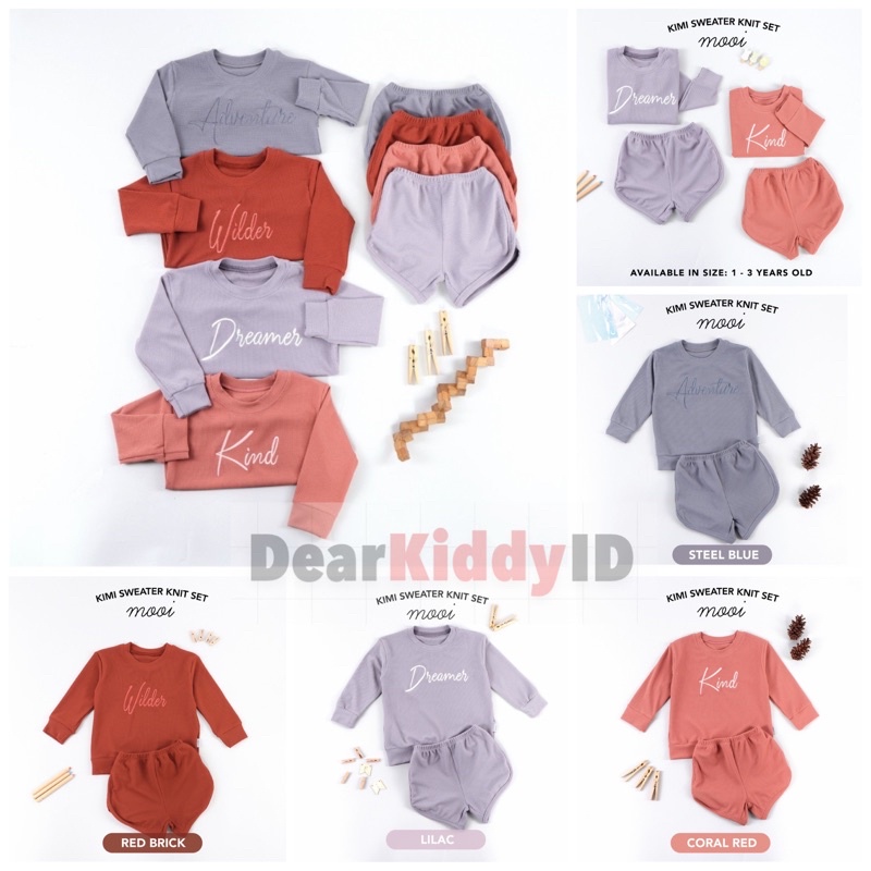 Mooi KIMI SWEATER KNIT RETRO SET Setelan Anak / Stelan Anak Perempuan Bahan Premium