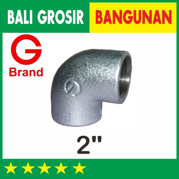 2" ELBOW L KNEE KENI DRAT DALAM PIPA GALVANIS GALUNGGUNG BRAND