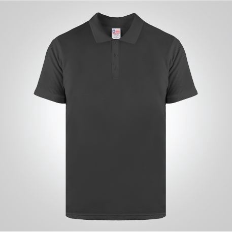 Baju Kaos Polo Polos Warna Charcoal Bahan Katun