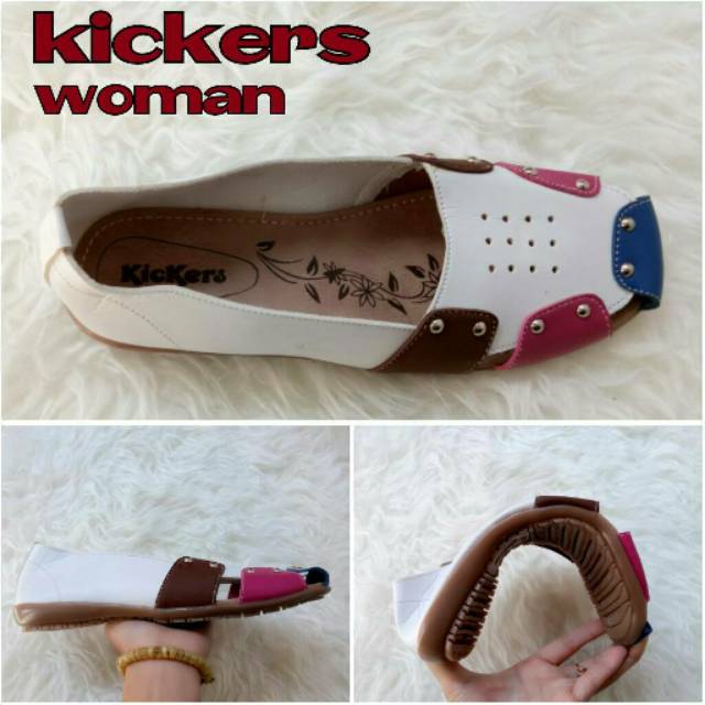 Sepatu Cewek Wanita Kickers Casual Santai Formal Slip On Flat Murah Kerja Sekolah Dinas Kantor ..,..