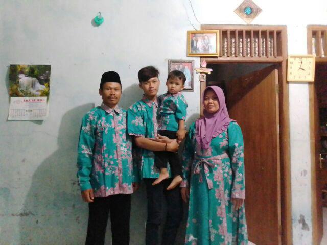 Sarimbit Couple Batik Keluarga/family Gamis Muslim Kd Melati Toska