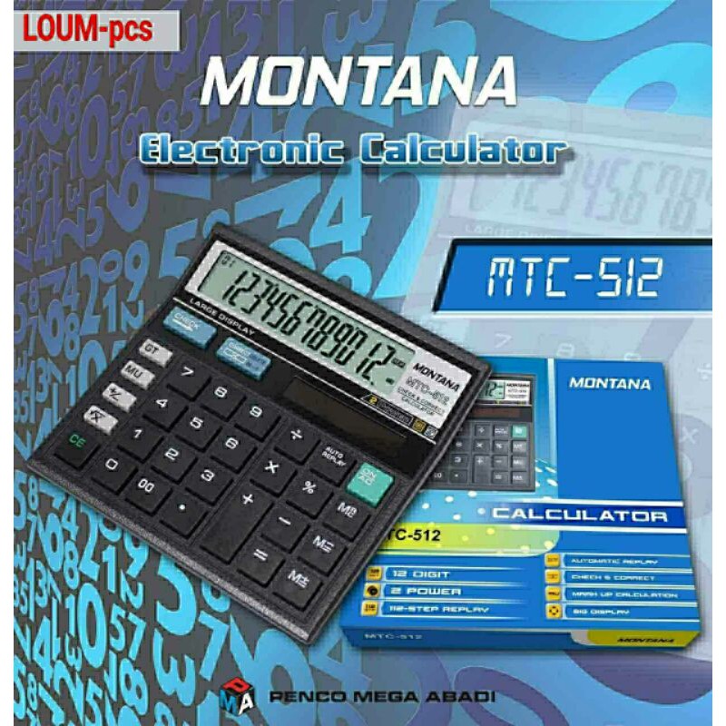 

Kalkulator elektrik 12 digit merek Montana C512