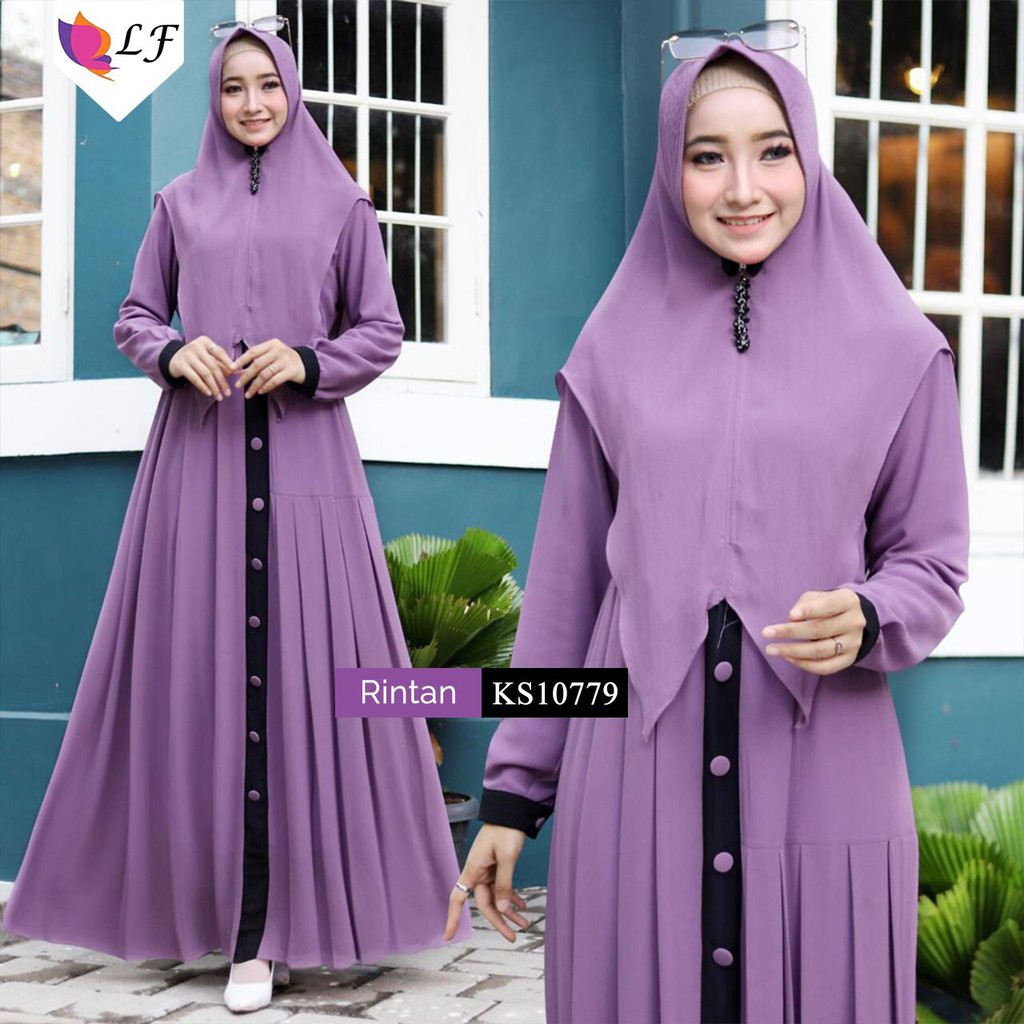 RINTAN SYARI BY LF GAMIS CERUTY HQ LD 110 PB 140 FIT XL SET HIJAB KHIMAR