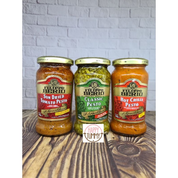 

Filippo berio classic pesto pasta sauce 190gr tomato hot chilli saus spagetty