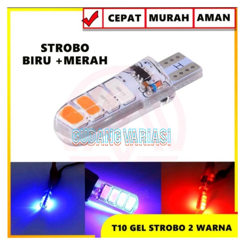 lampu sen senja jelly kedip flash 8 LED strobo 2 WARNA