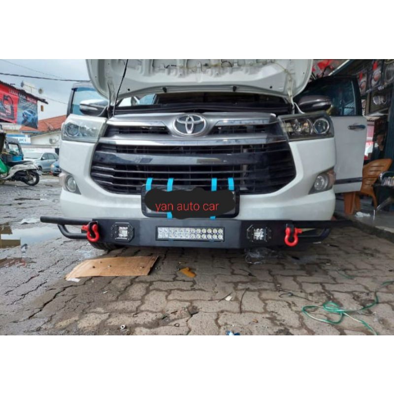 TANDUK BUMPER DEPAN BESI - All New Innova / All New Pajero Sport 2016 2021 With LED