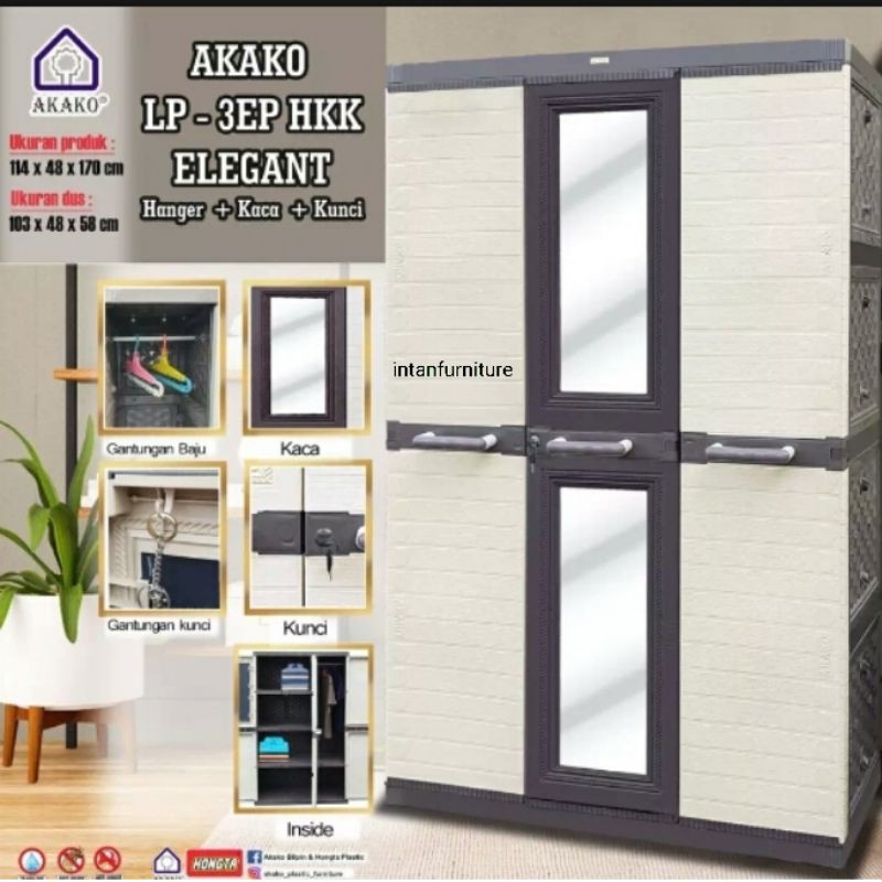LEMARI PLASTIK KACA HANGER KUNCI PINTU3 AKAKO ELEGANT 3 LEMARI PLASTIK KACA HANGER KUNCI PINTU3 AKAKO ELEGANT 3