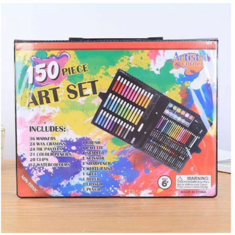 Pensil Warna Crayon ISI 150PCS Set Anak Spidol Warna Alat Gambar Lengkap Mewarnai Pastel Lukis  MS88