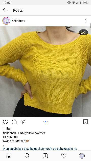 h and m yellow sweater