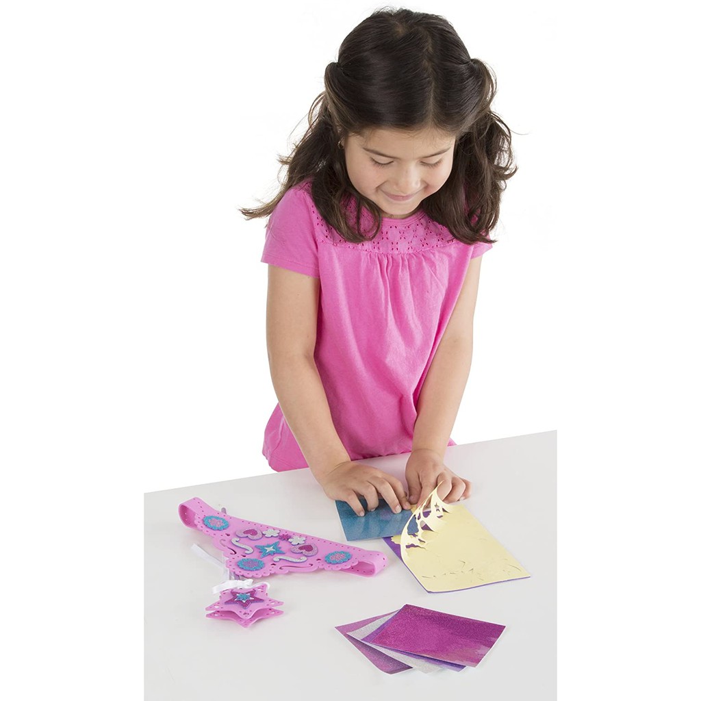 Melissa Doug Mess Free Glitter Foam Art Craft Mainan Kreativitas Anak Tiara Bracelets Gliter Spon