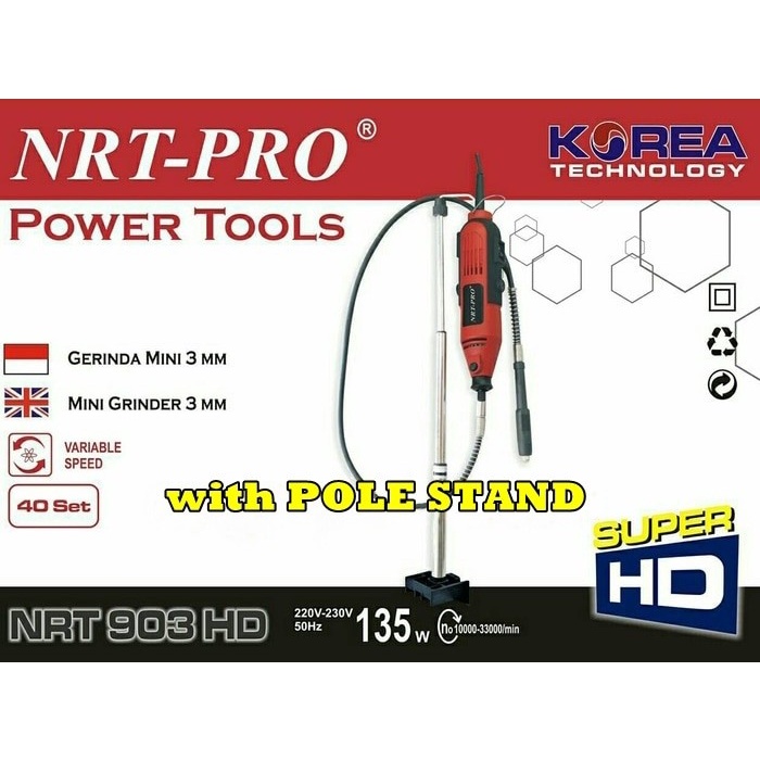 mini gerinda NRT 903HD mini grinder set lengkap Tiang gantungan