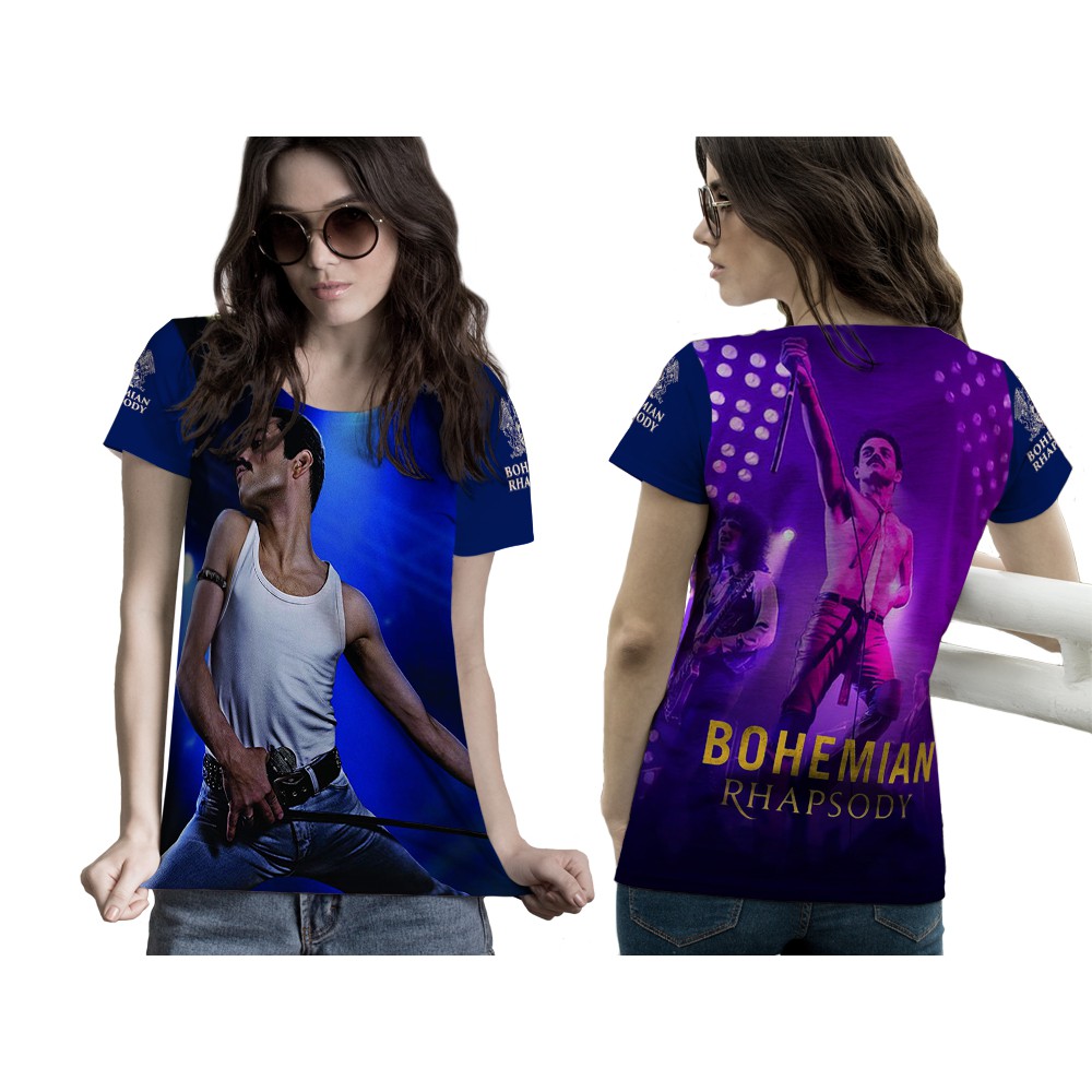[Riashop] Kaos Wanita Pendek BOHEMIAN RHAPSODY QUEEN | T Shirt BOHEMIAN Wanita FullPrint - FS