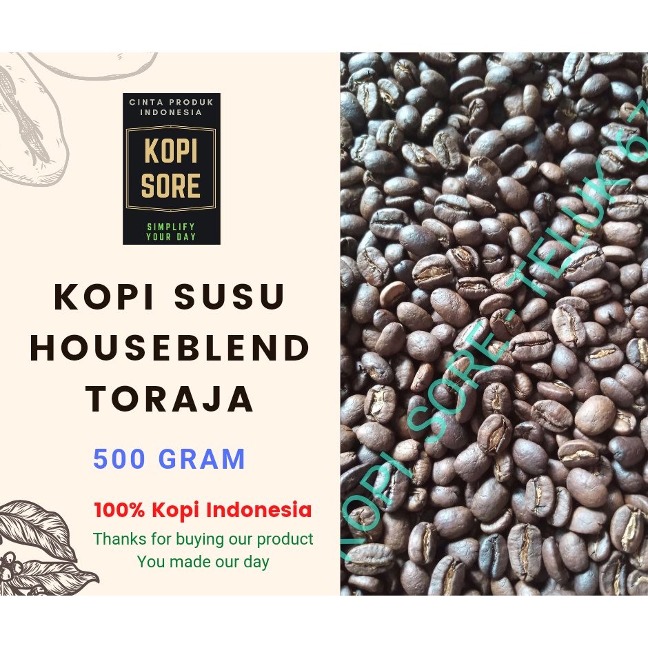 Kopi ARABIKA TORAJA BLEND 500gr - Fresh Roasted.