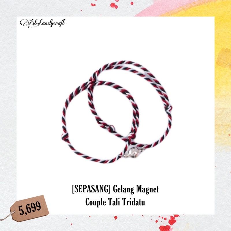 (Sepasang/2pcs) Gelang Coupel Tridatu + magnet