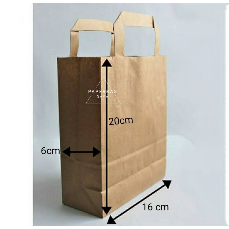 

Tas Paper bag Polos Uk 16x6x20 cm / Kemasan kertas craft