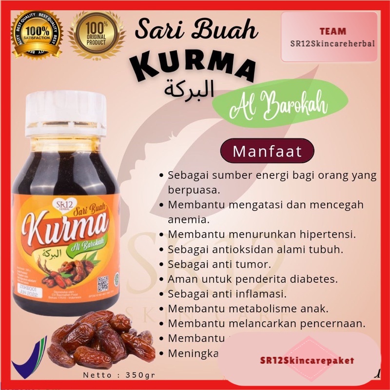 

SR12 SARI BUAH KURMA 350GR / KURMA SUMBER ENERGI METABOLISME ANTIOKSIDAN MENURUNKAN HIPERTENSI