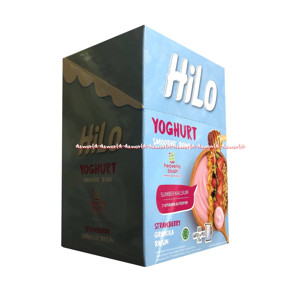 Hilo Yoghurt Heavenly Blush Strawberry 8 Sachet Makanan Yogurt Instan