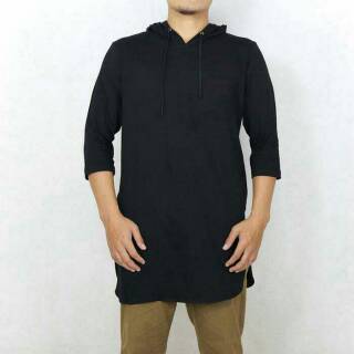  BAJU  MUSLIM KURTA  HOODIE CASUAL  SIMPEL ELEGANT BAHAN KAOS 