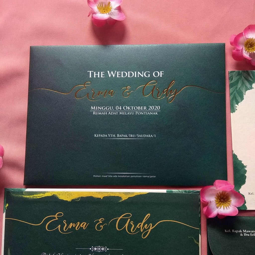 Undangan Pernikahan Hardcover Hijau Rustic (SAMPLE)