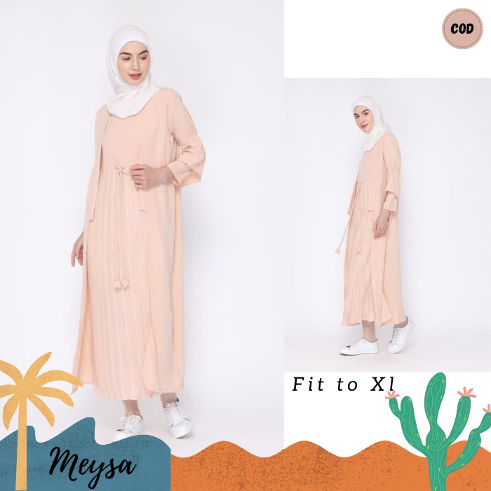 GAMIS PLISKET OUTER DRES POLOS DRESS POLOS LUNA PLISKET BAJU GAMIS DRESS OUTER MK258 KEKINIAN MODERN