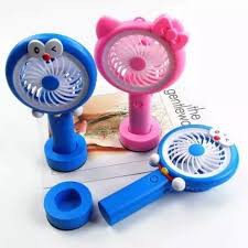 Kipas Angin Portable Genggam 2 IN 1 / Mini Hand Fan LED Hello Kitty Doraemon